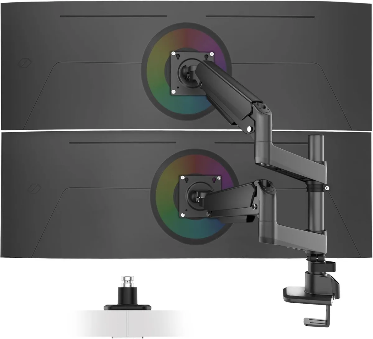 BFKK BFKK Vertical Stacked Dual Monitor Arm 13-49" 44lbs 18" Pole Black — product photo