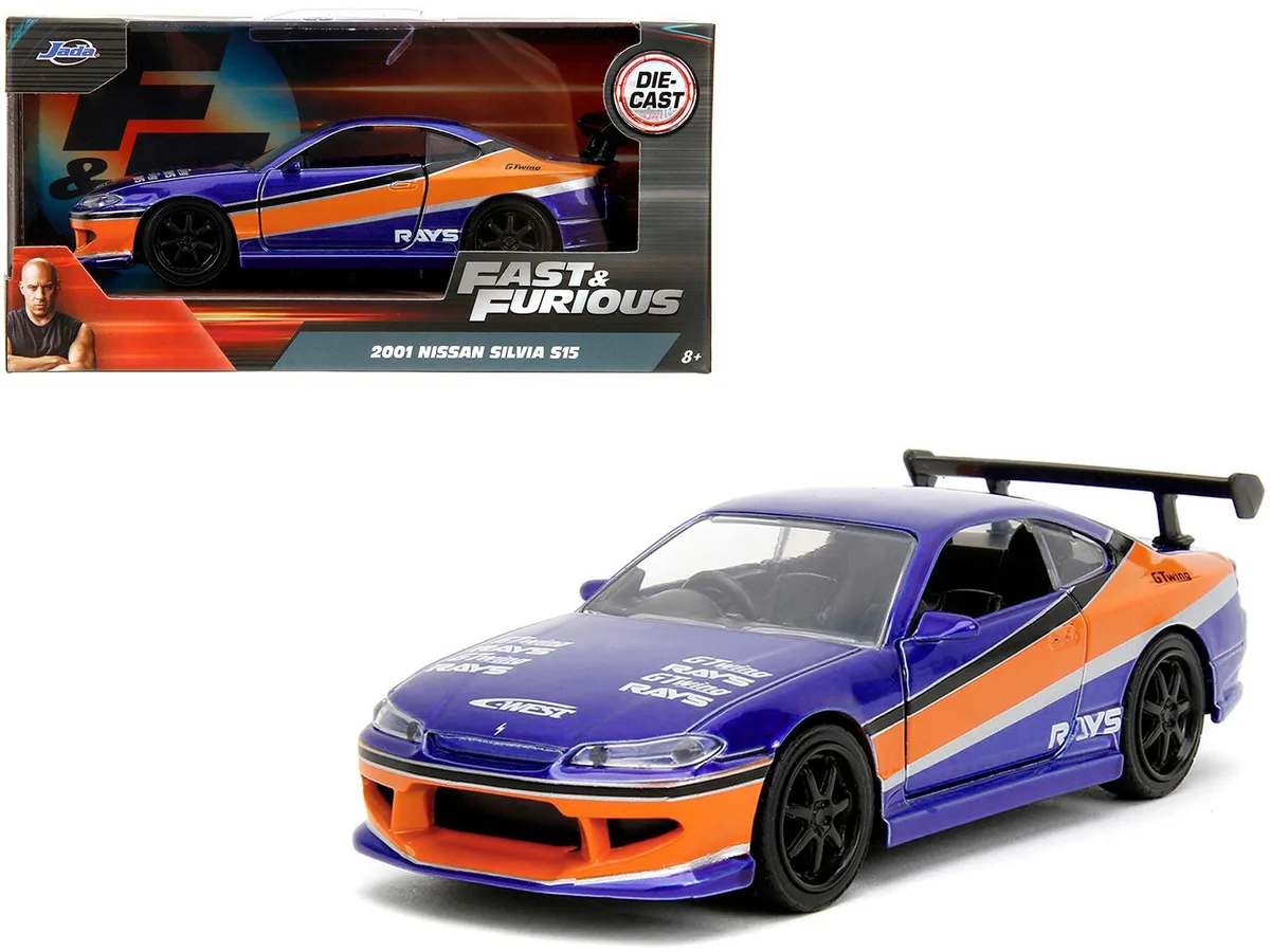 Jada Jada 2001 Nissan Silvia S15 RHD 1/32 Blue Metallic Fast &amp; Furious hobby collectible — product photo