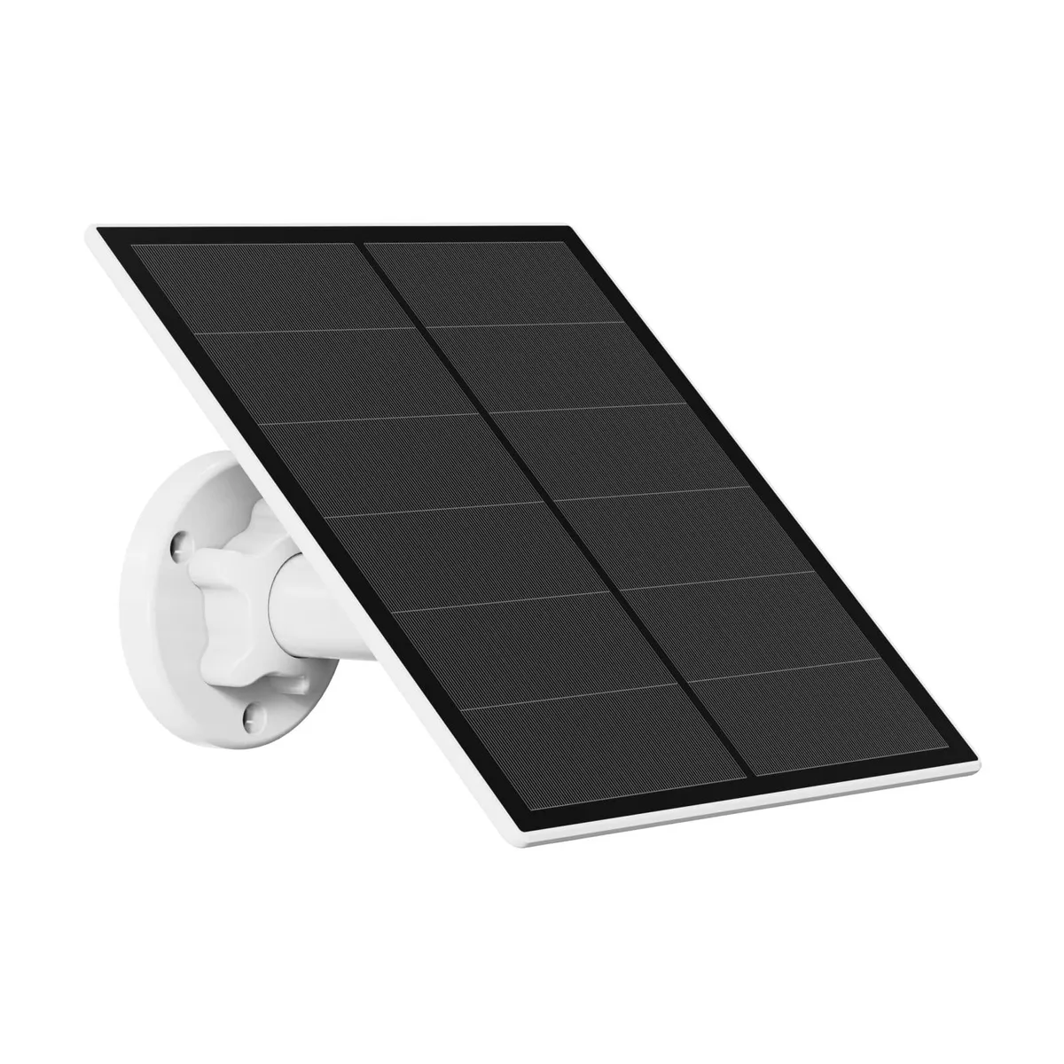 Rectangular blue solar panel with adjustable bracket and long cable