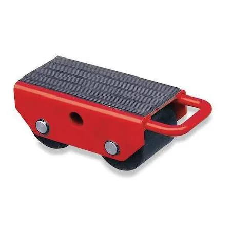 Steel equipment roller with rubber-padded fixed deck, powder-coated finish