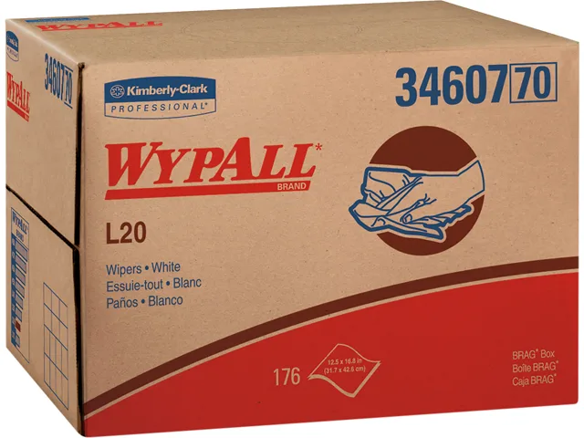 WypAll WypAll 34607 L20 4-Ply Cleaning Wipes 176 Count 12.5x16.8in — product photo