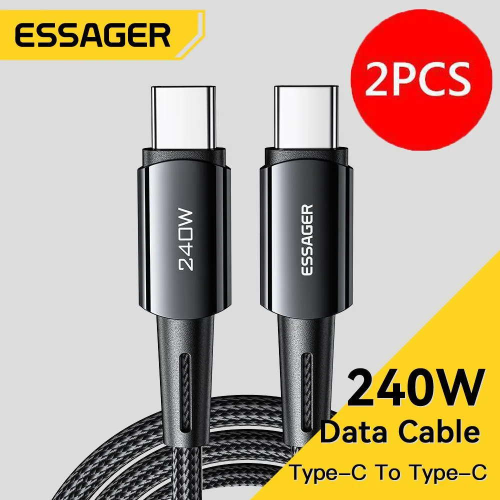 Jansicotek Jansicotek Essager CG240W 240W USB-C to USB-C cable 3.3ft 2 pack — product photo