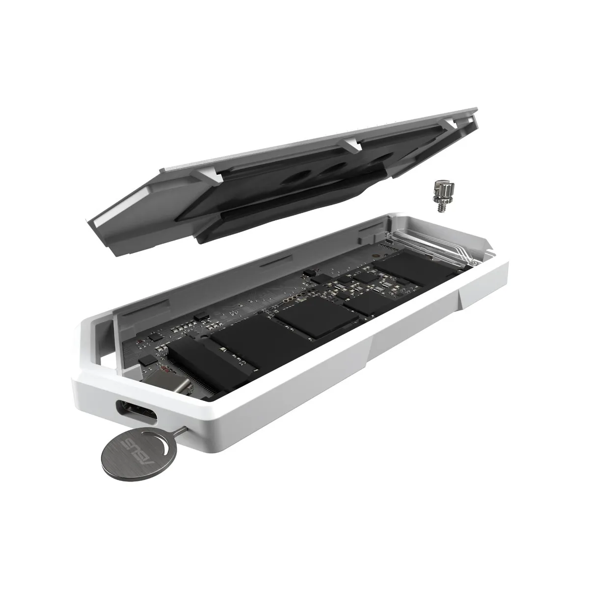ASUS ASUS 90DD02N0-M02000 White PCIe M.2 Enclosure 2280/2260/2242/2230 — product photo