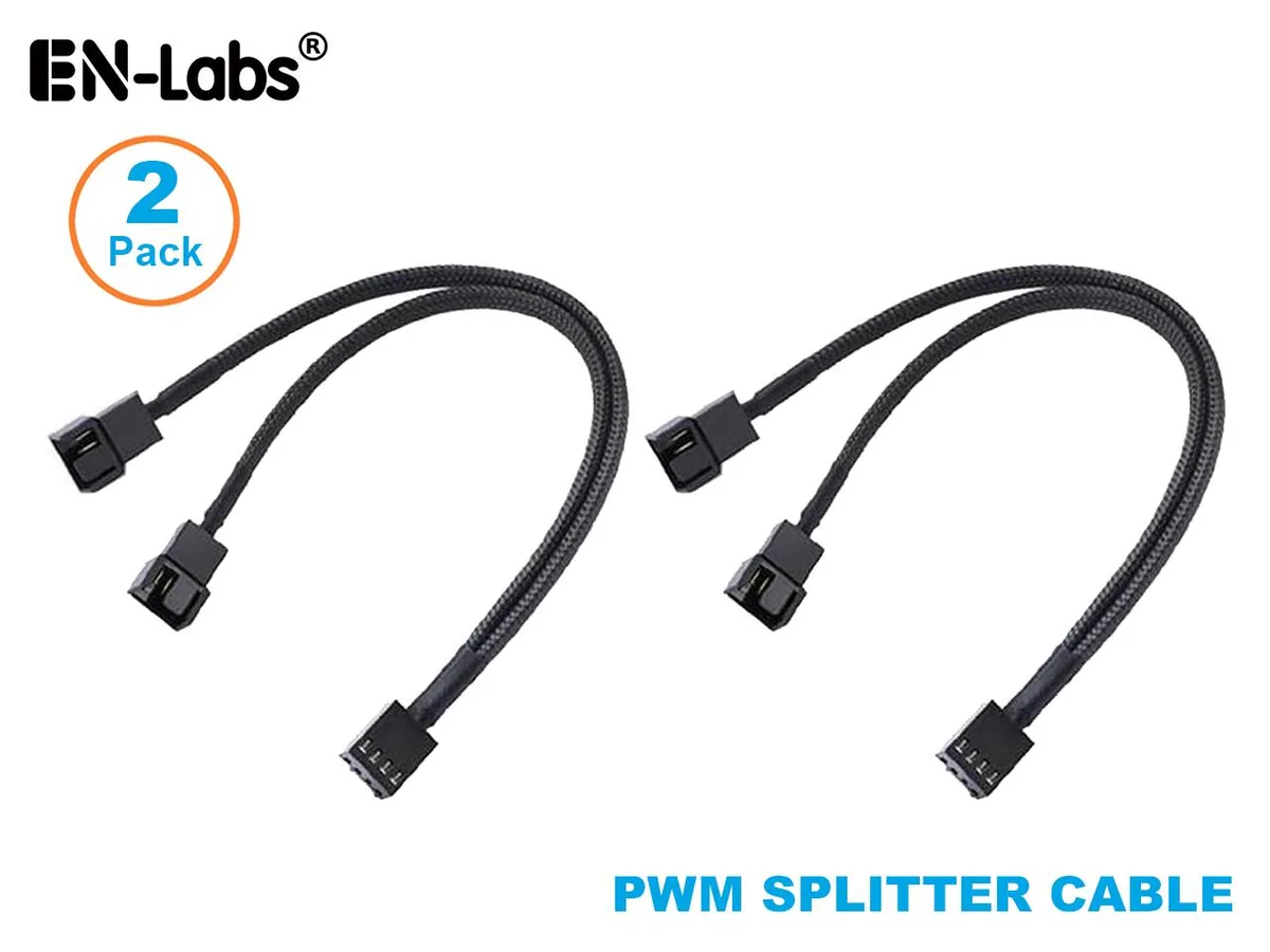 EN-Labs EN-Labs 1X2PWM15CM PWM Fan Splitter Cable 10.6 inch 2 Pack — product photo