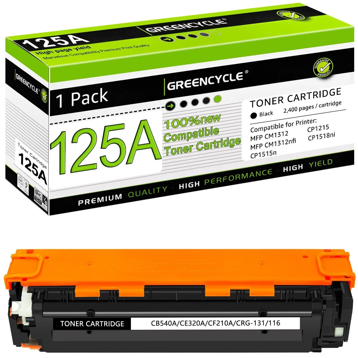 GREENCYCLE GREENCYCLE 125A CB540A Black Toner Cartridge 2200 Pages — product photo