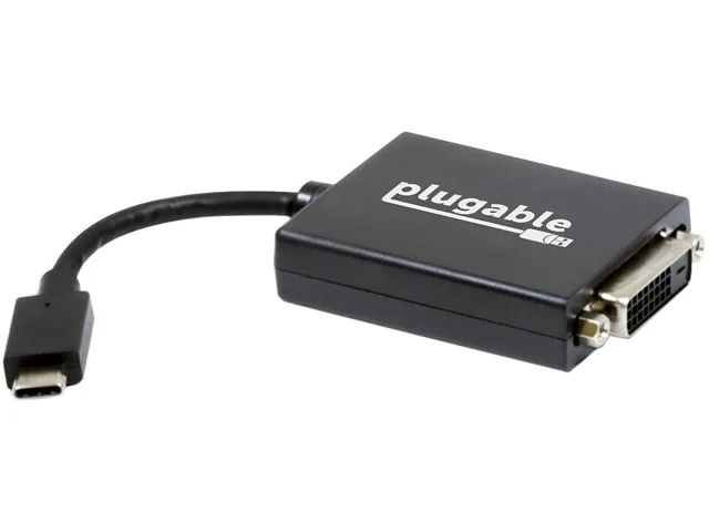White rectangular USB-C to DVI adapter with cable