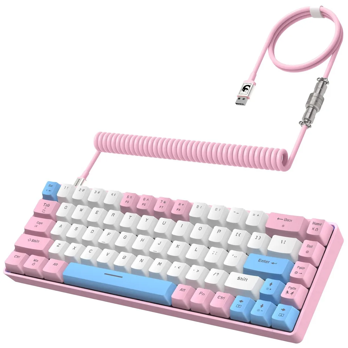  Redragon RK-T8 65% 68-Key Wired Mechanical Gaming Keyboard (Pink/White/Blue) — product photo
