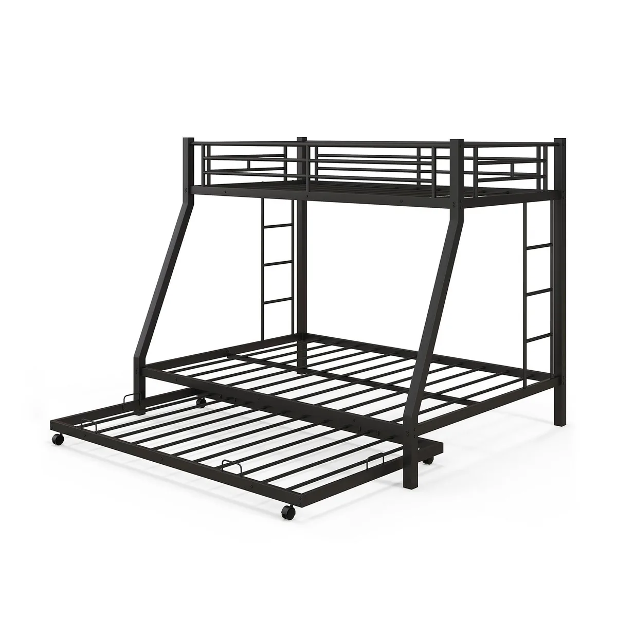 SlickBlue SlickBlue Twin Over Full Bunk Bed with Trundle Black — product photo