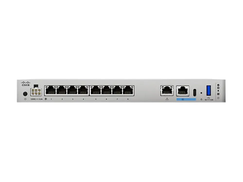 Cisco Systems, Inc. Cisco Systems, Inc. CSF1210CE-TD-K9 1210 firewall appliance 8 port 10/100/1000 6.50 Gbit/s 200 VPN — product photo