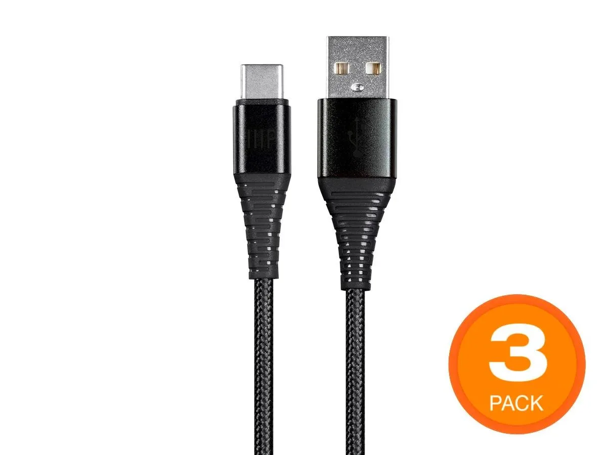 Monoprice Inc. Monoprice 142527 USB 2.0 C to A Cable 3ft Black 3 Pack — product photo