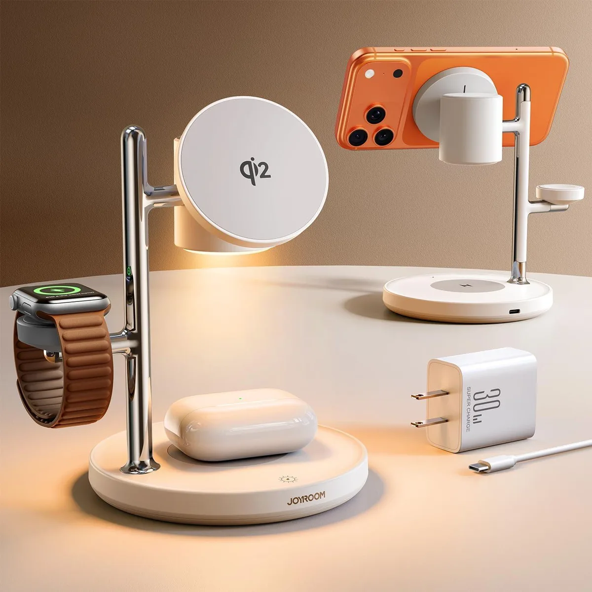 Luisport Luisport 15W Qi2 4-in-1 MagSafe Charging Station with 30W Adapter — product photo