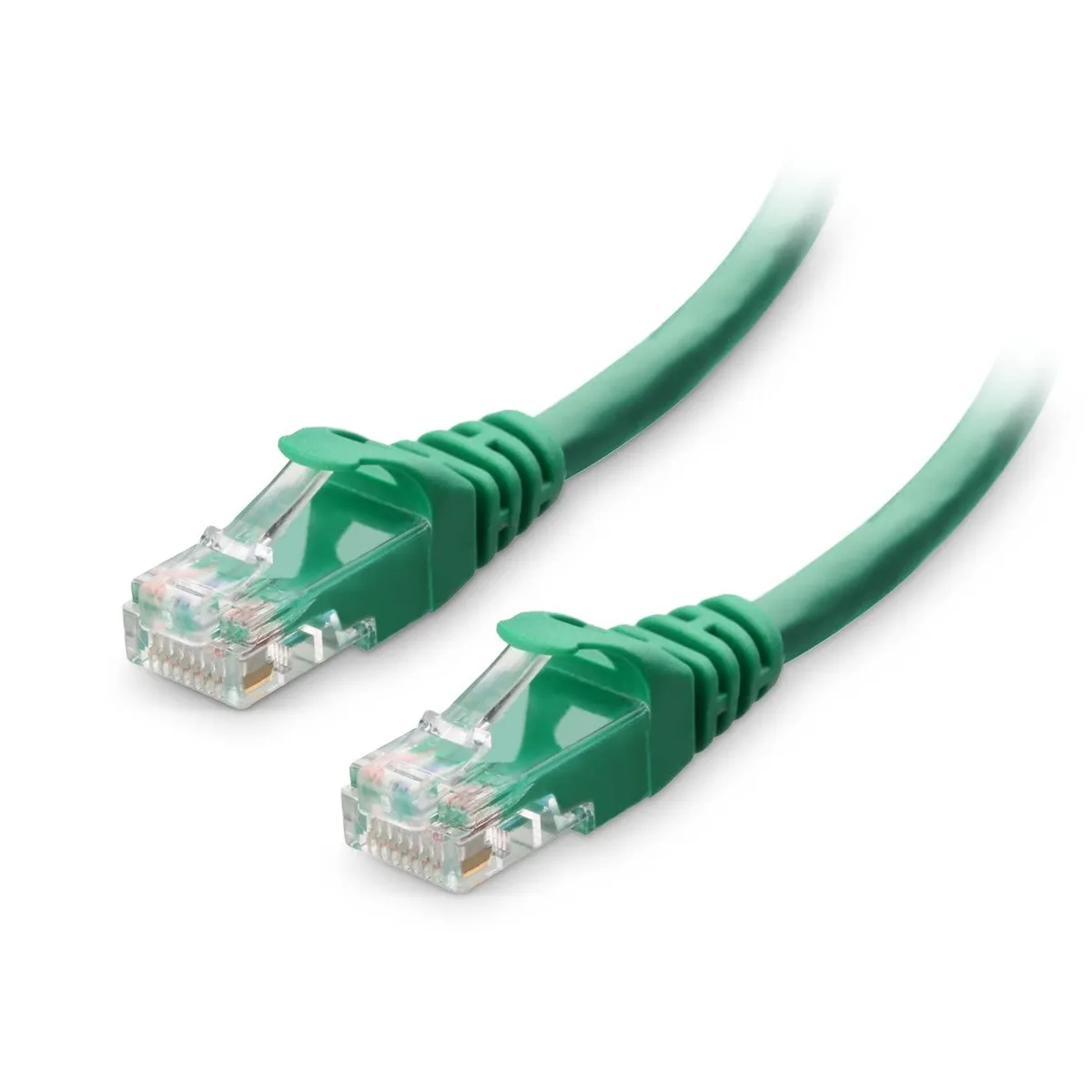 Green Cat 6 Ethernet cable with snagless RJ45 connectors, 3ft length