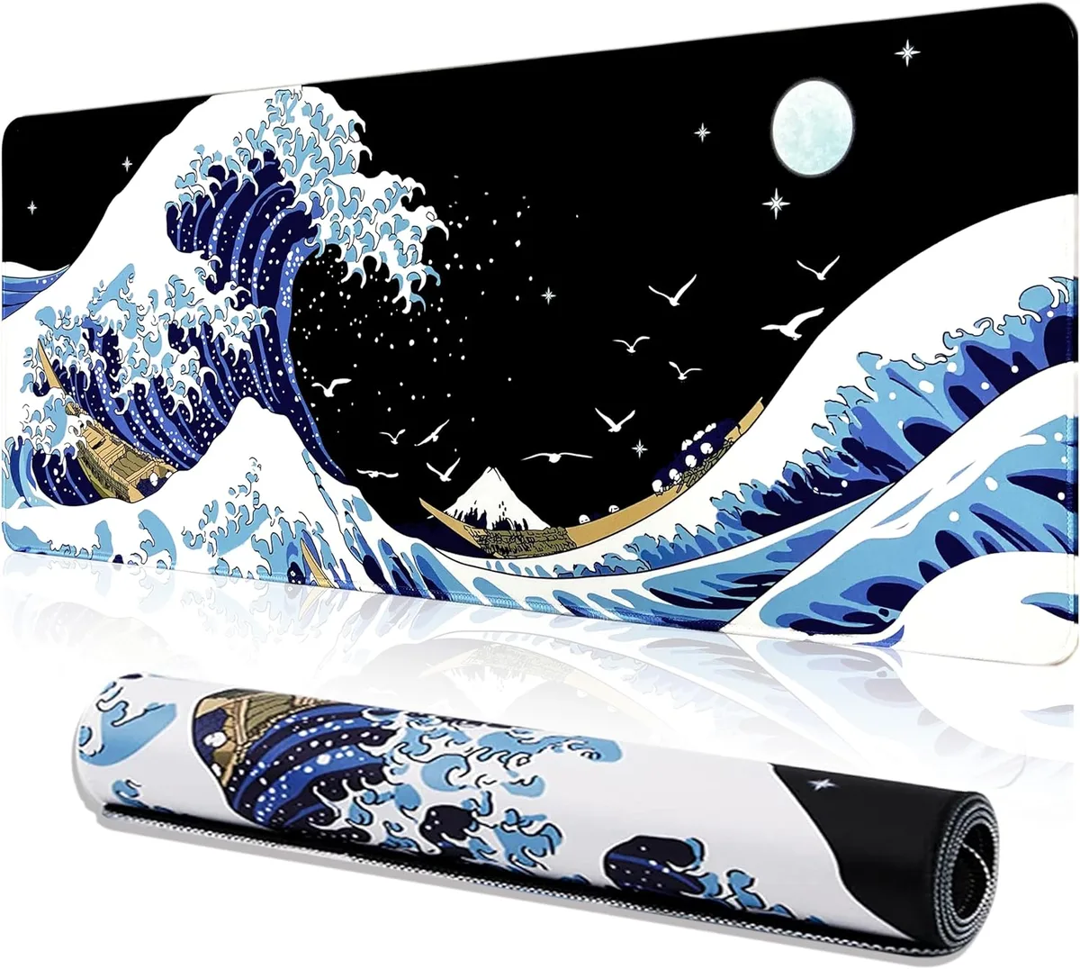 Corn Electronics Corn Electronics Mouse Pad Kanagawa Surfing 31.5 x 11.8in — product photo