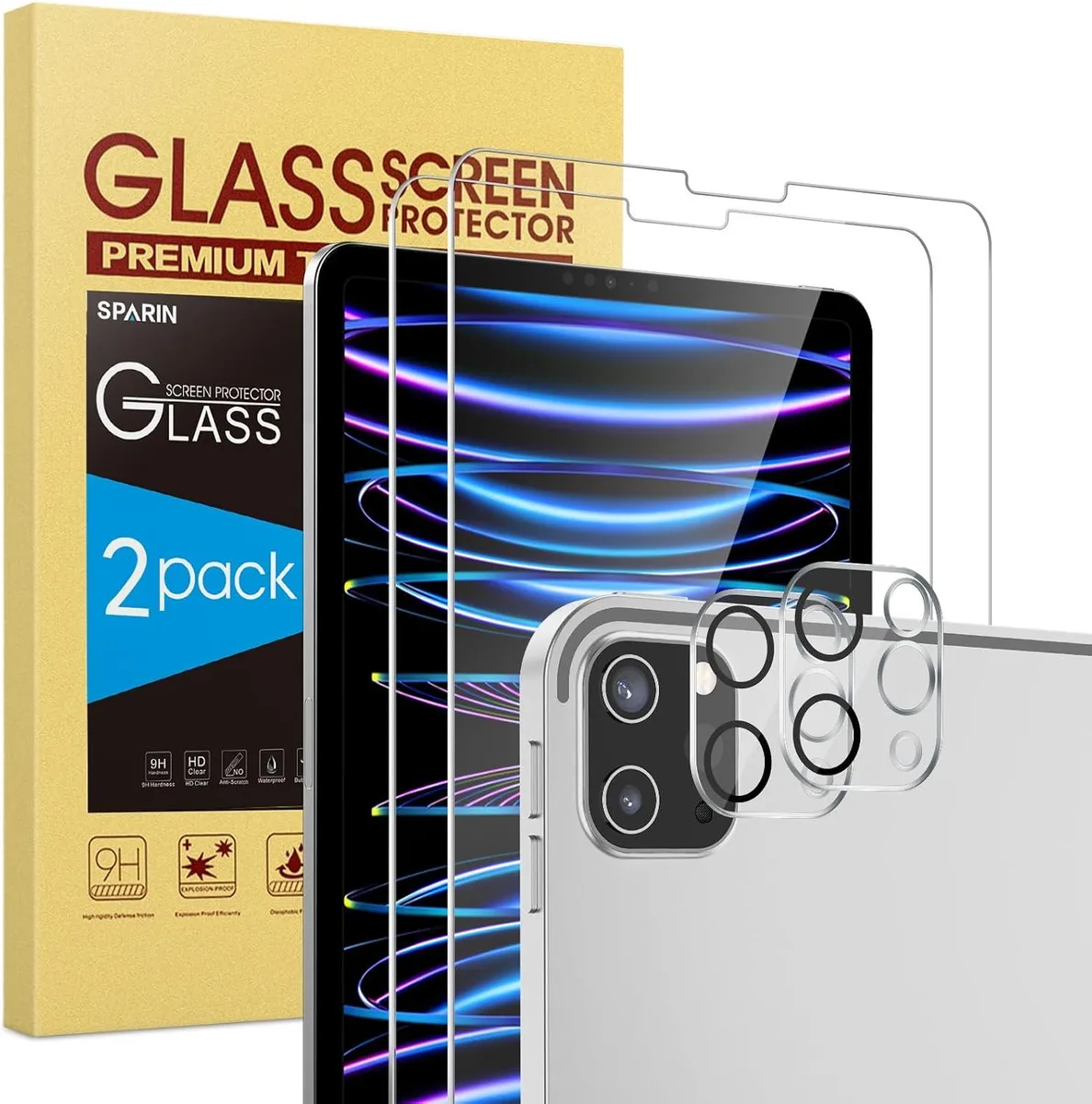 Leelbox Leelbox 2+2 Pack Screen Protector iPad Pro 12.9 (2022/2021/2020) + Camera Lens Protector — product photo
