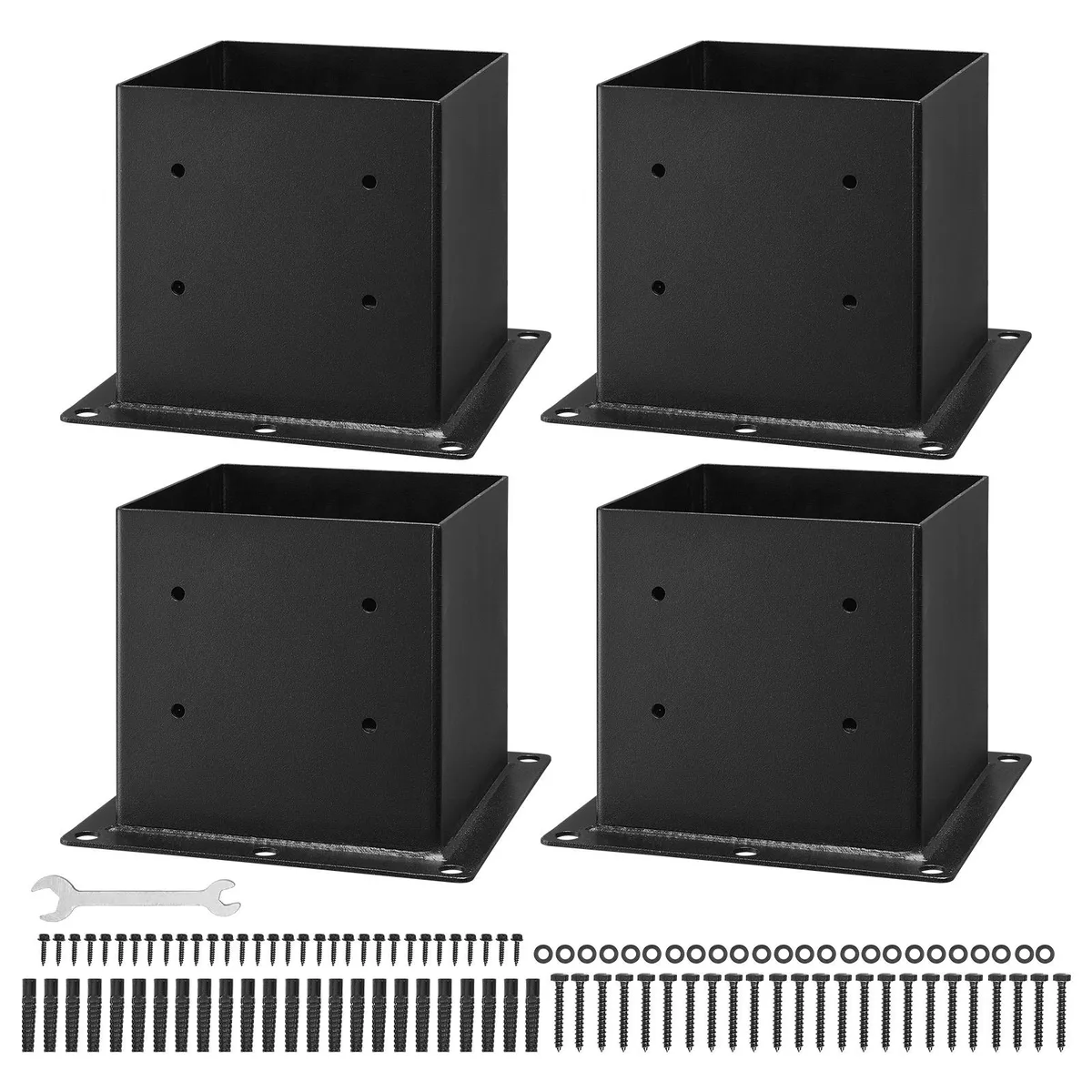 VEVOR VEVOR 4×4 Post Base 4 Pcs 3.6″ Inner Black — product photo
