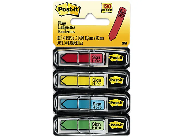 Post-it Post-it 684-SH Arrow Message Flags, 4 dispensers, 120 flags — product photo