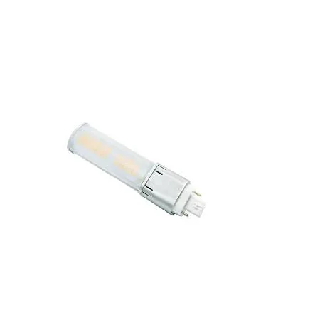 Horizontal LED retrofit bulb with transparent finish and G24d base