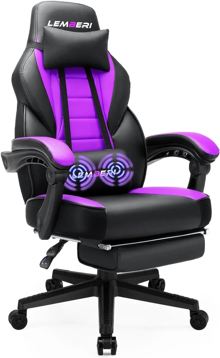 PISKEKAT PISKEKAT Ergonomic Adult Gaming Chair 400lb Footrest 90-155° — product photo