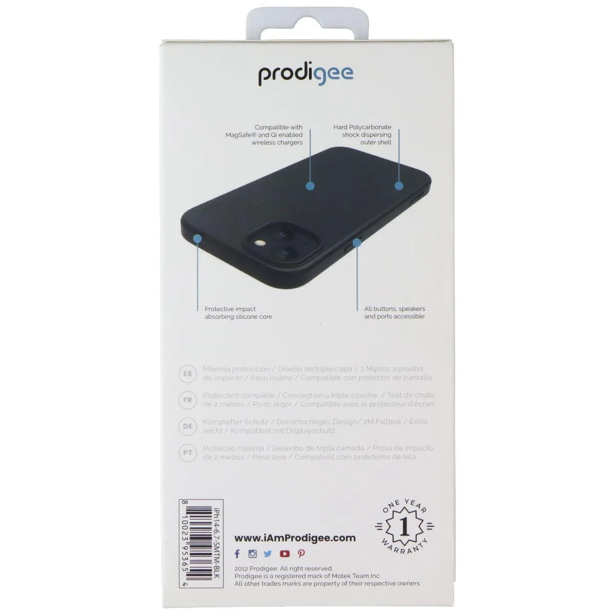 Prodigee Prodigee Safetee Smooth Black + Mag Case for iPhone 14 Plus Black — product photo
