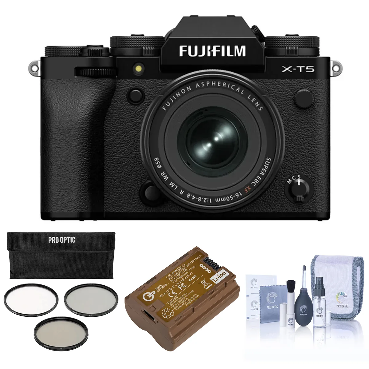 FUJIFILM FUJIFILM X-T5 Black with XF 16-50mm f/2.8-4.8 R LM WR Lens Bundle — product photo