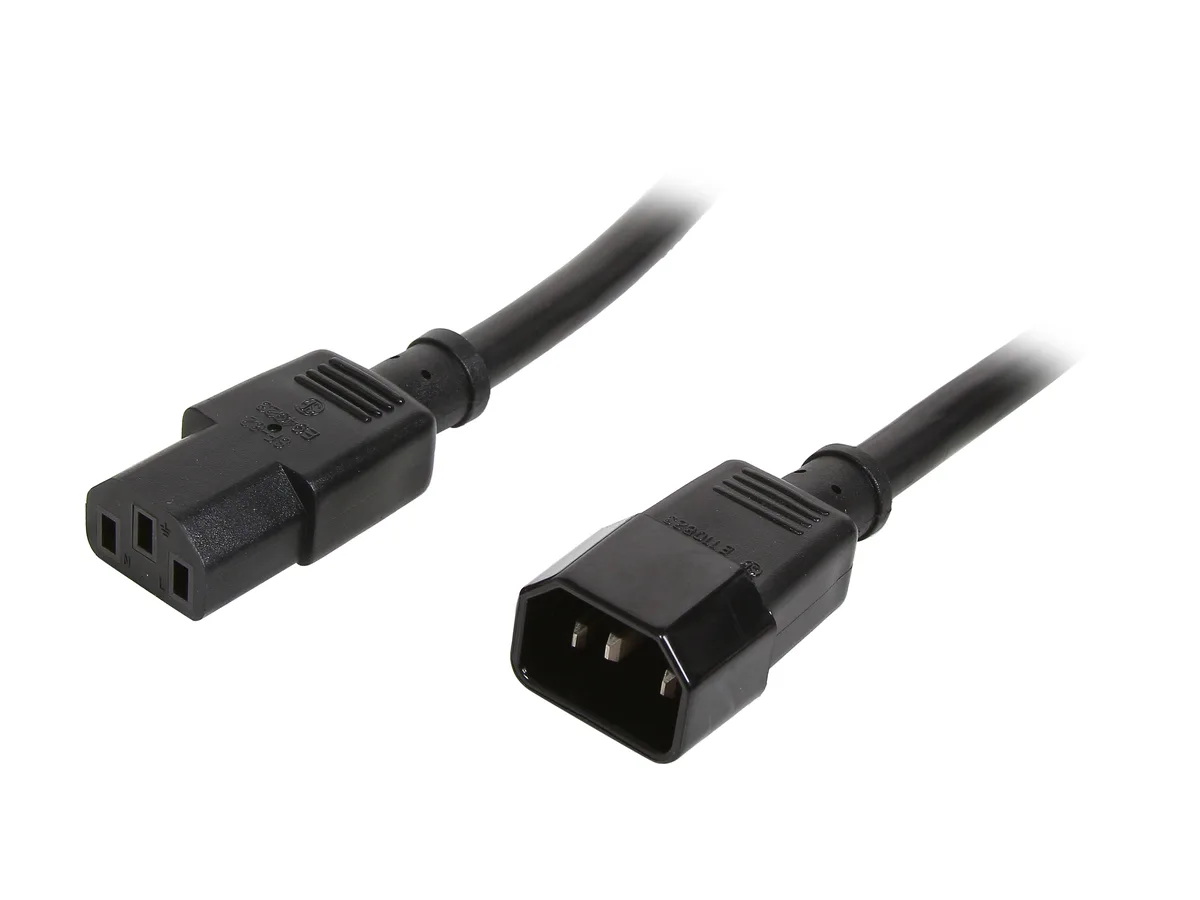 STARTECH STARTECH PXT100146 6 ft 14 AWG computer power extension cord C14 to C13 — product photo