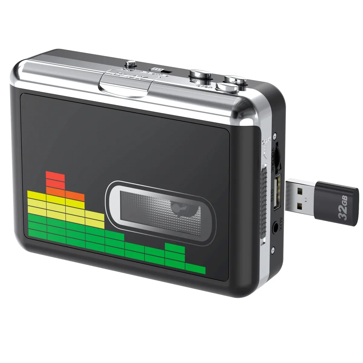  BR607 USB Cassette Player MP3 Converter Black 0.299 kg — product photo