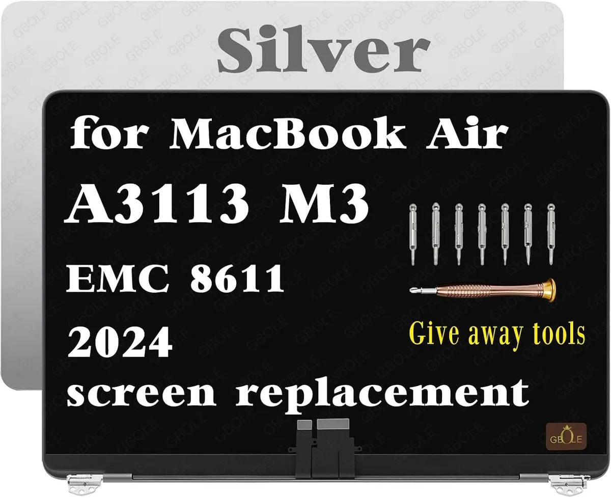 NUOLAISUN NUOLAISUN A3113 13.6 inch MacBook Air M3 2024 EMC 8611 Silver laptop screen — product photo