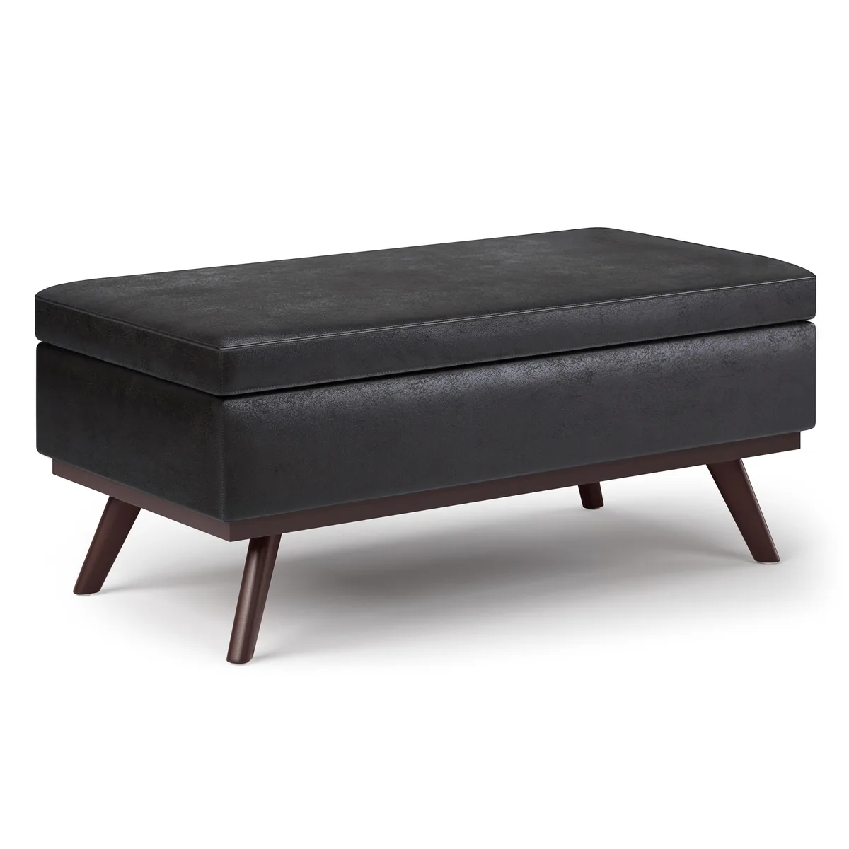 tuphen tuphen Lift Top Coffee Table Ottoman Distressed Black 42" W x 24" D x 18.5" H — product photo