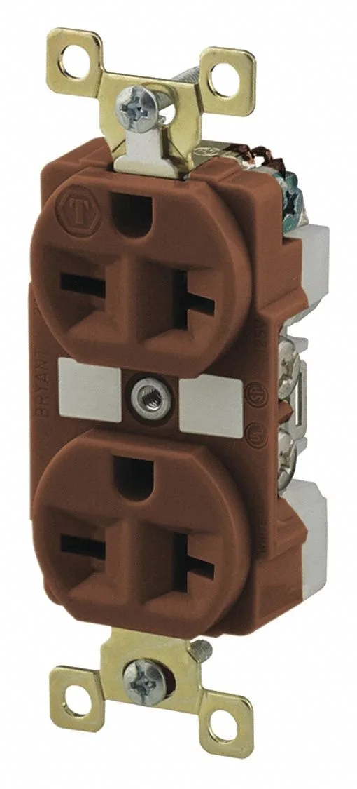 Brown nylon straight-blade duplex receptacle 5462 20A 250V