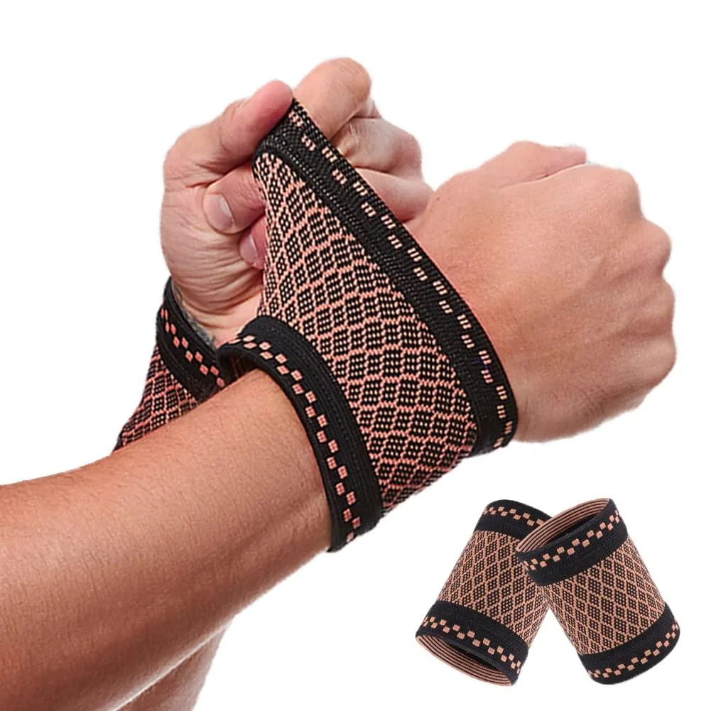  Copper Wrist Compression Brace 2-Pack Small — product photo