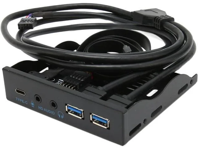 Manw Manw USB 3.2 Front Panel Hub Type-C 2×USB 3.0 Audio 3.5in Bay — product photo