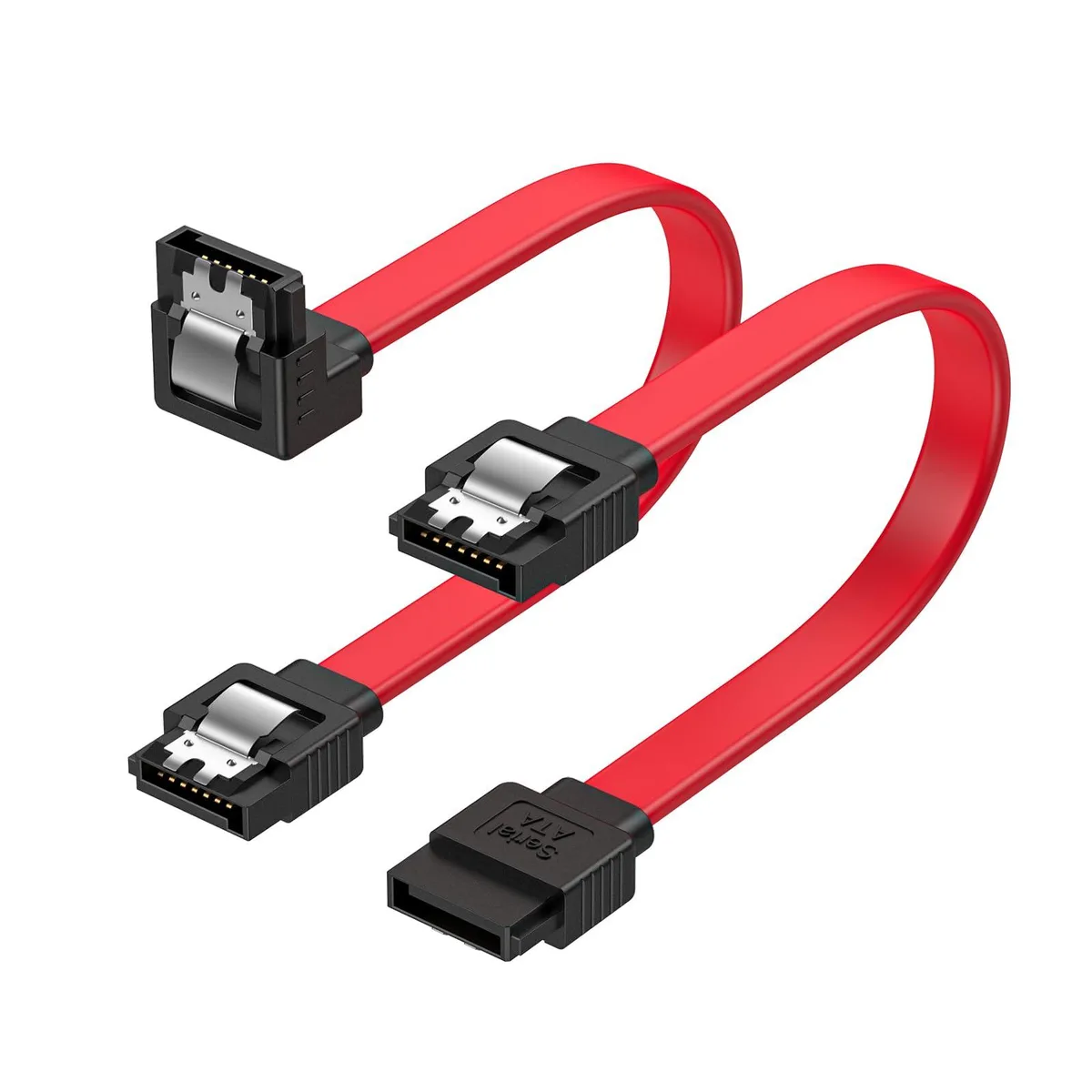 CableCreation CS0147 SATA 3.0 6.0Gbps 0.2m 2-Pack angle straight — product photo