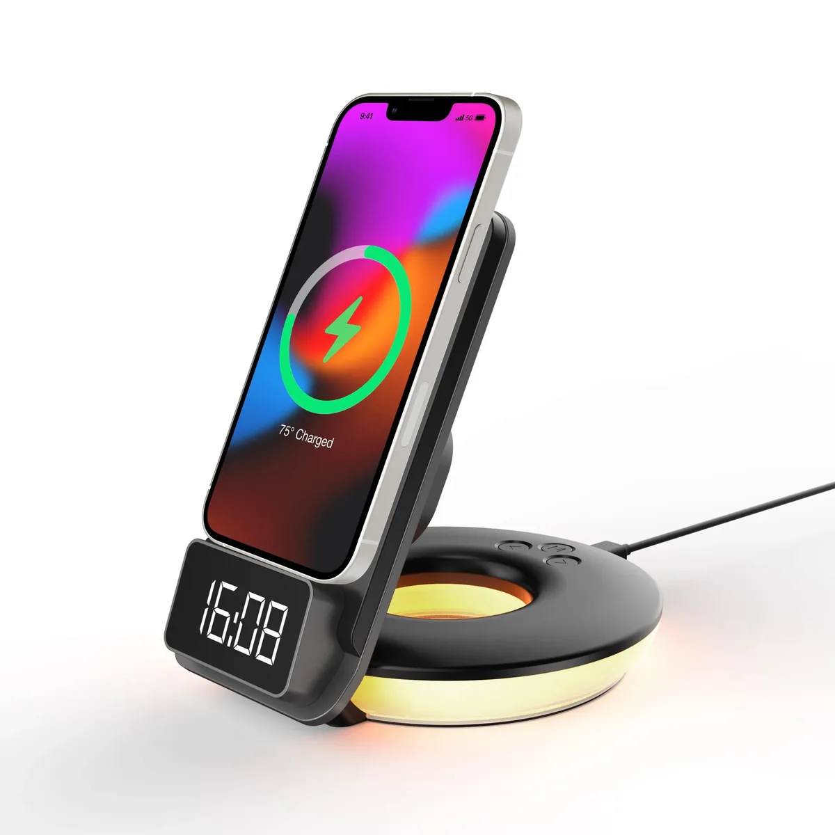 Rexing Rexing 3-in-1 Wireless Charging Station Lamp 15W Black — product photo