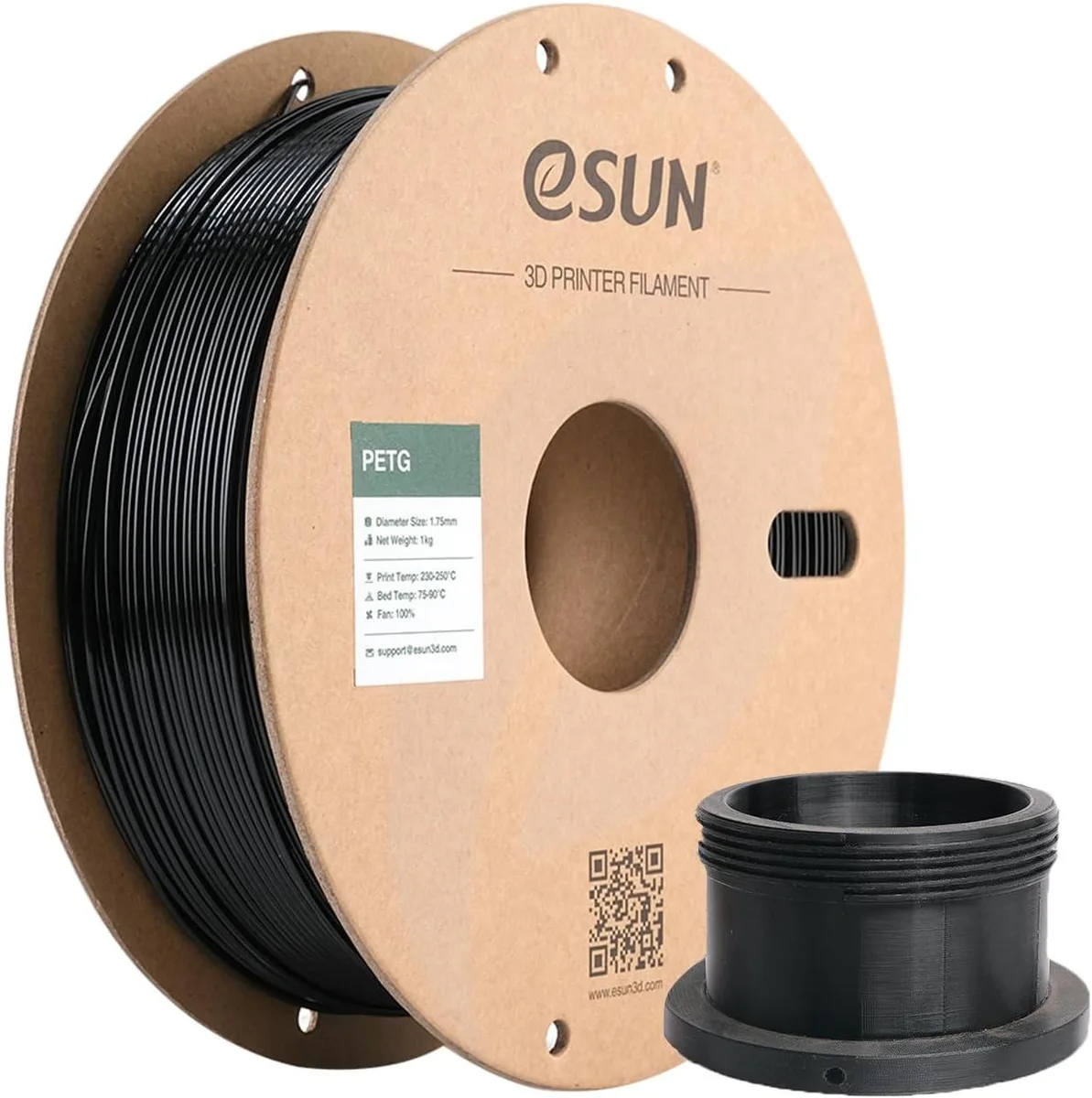 eSUN eSUN PETG Filament 1.75mm 1kg Solid Black — product photo