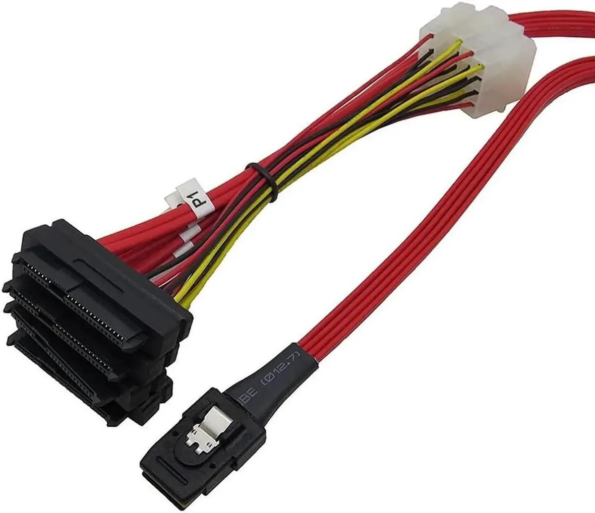 Vszerda Vszerda Mini SAS SFF-8087 to 4× SFF-8482 SAS cable 10cm red — product photo