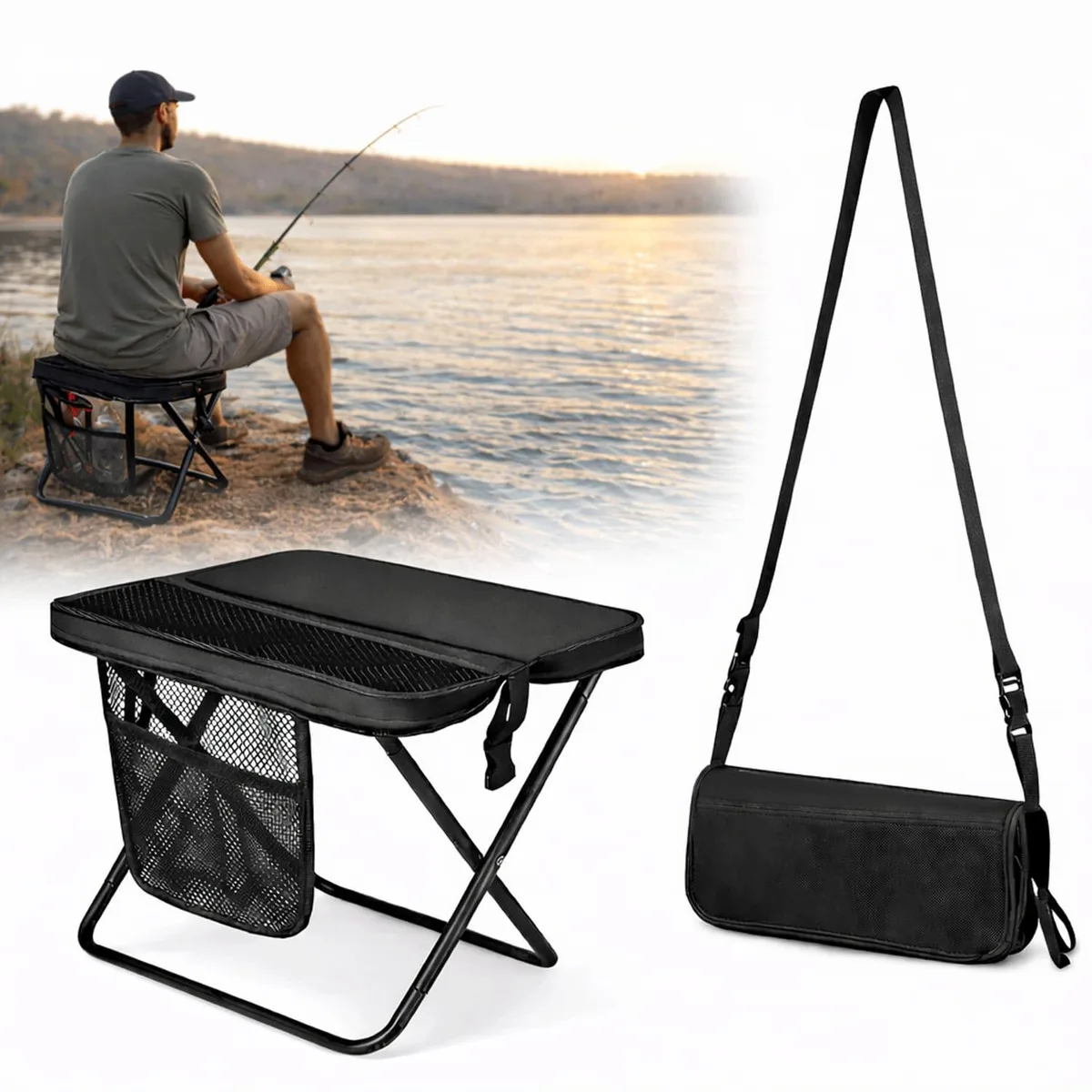  Baldwin Foldable Stool with Carrying Bag Black 11 in x 5.3 in x 1.8 in 1.5 lb XOR10001-4 — product photo
