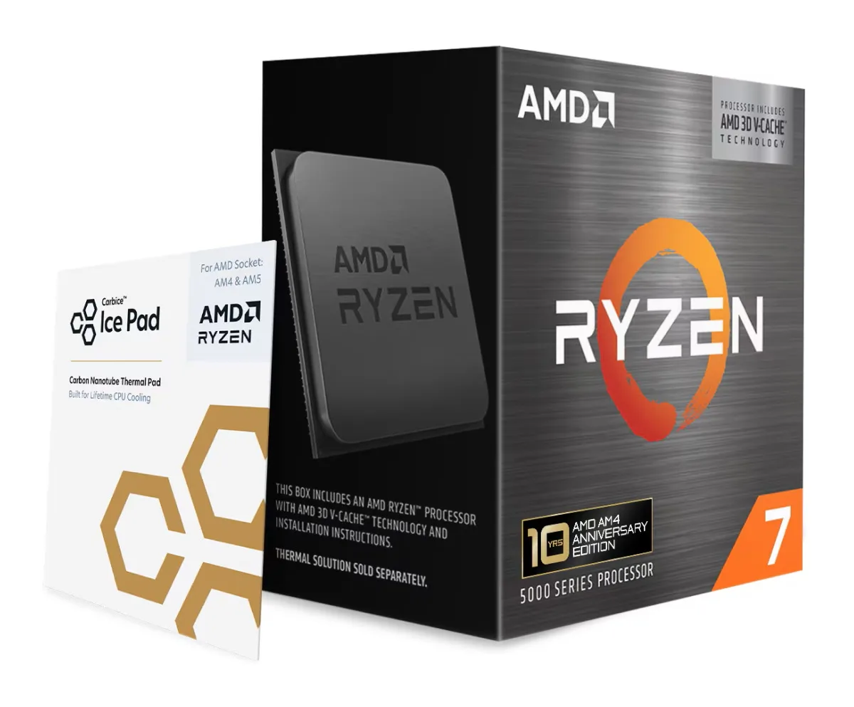 AMD AMD Ryzen 7 5800X3D 10th Anniversary Edition 100-100000651POF desktop processor — product photo