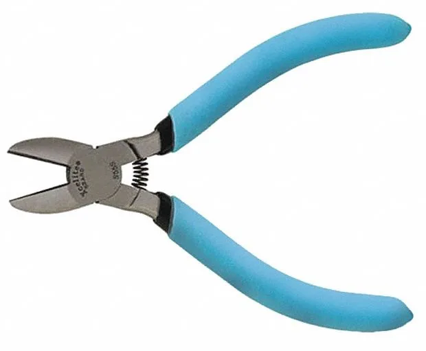 Xcelite 5 inch diagonal cutting pliers, semi-flush jaws, carbon steel, cushion grip handles