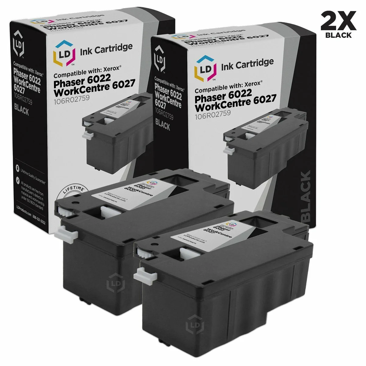 LD Products LD Products Compatible Toner Cartridge for Xerox 6022 6027 106R02759 Black 2-Pack — product photo