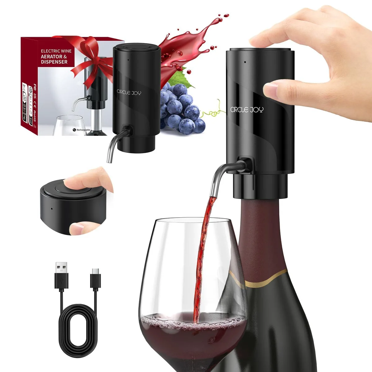 MAXI-MATIC KD-7 Electric Wine Aerator Pourer White — product photo
