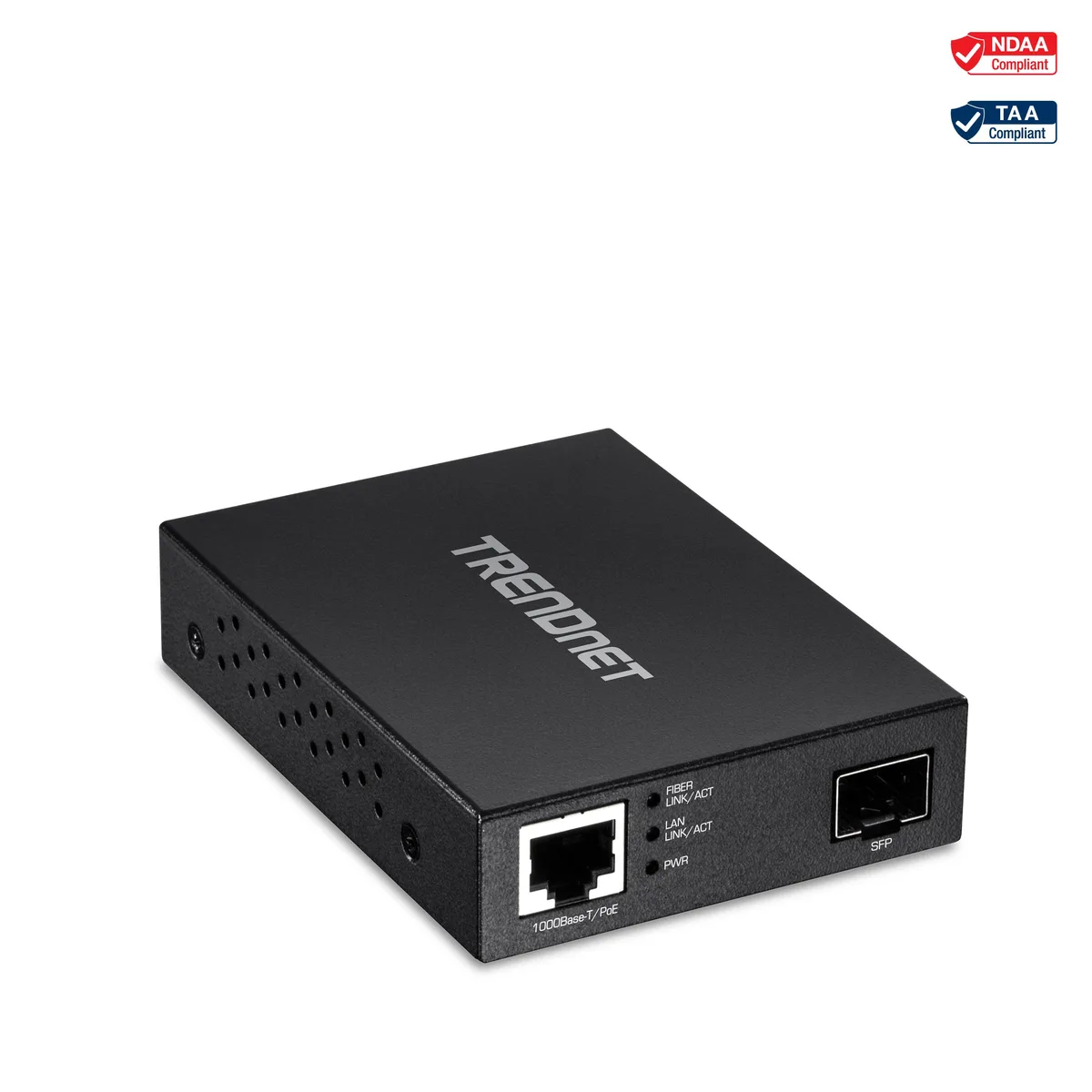 TRENDnet TRENDnet TFC-PGSFP Gigabit PoE PD SFP Fiber Media Converter 20Km — product photo