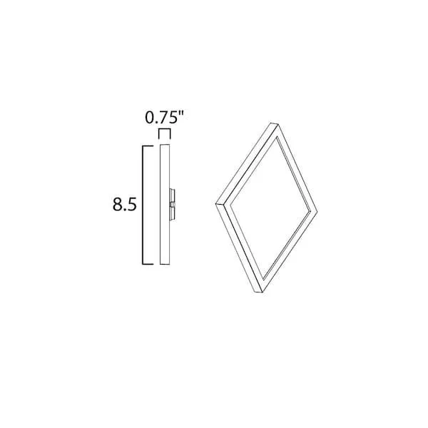 Square white flush mount LED light with polycarbonate diffuser