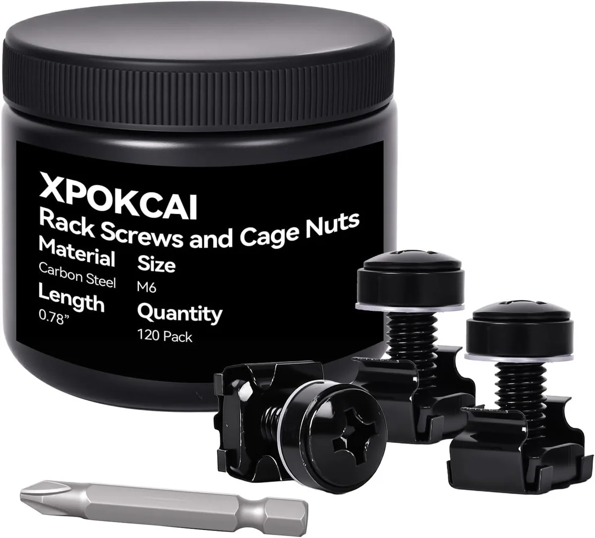 TAURKENAM TAURKENAM 120-Pack M6 x 20mm Rack Screws & Cage Nuts Kit — product photo
