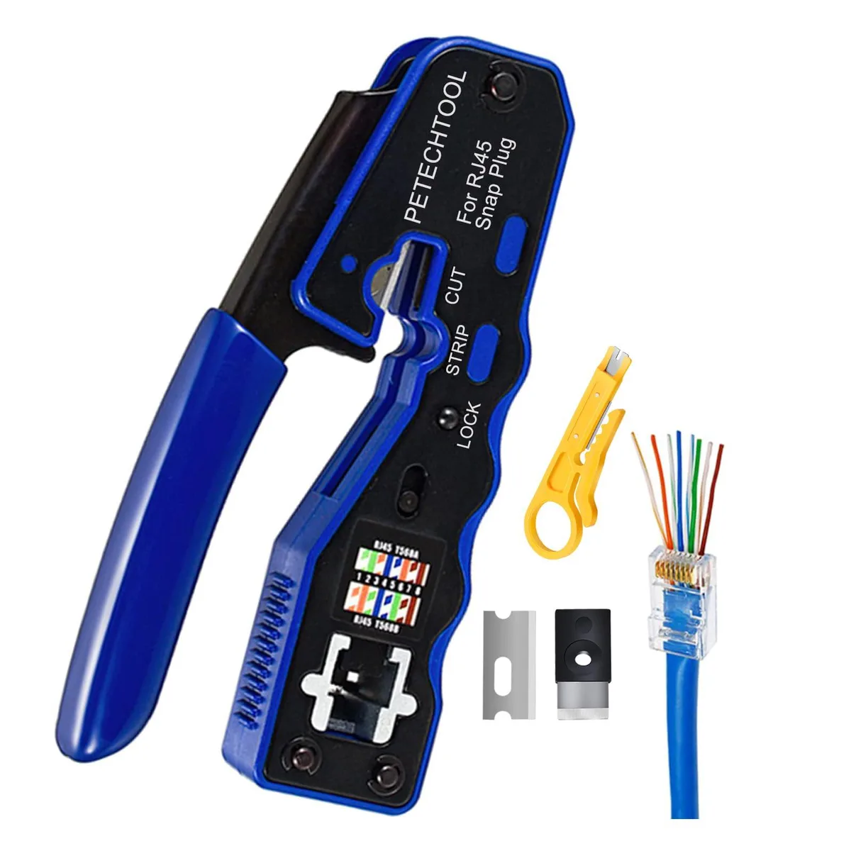 KEHIPI KEHIPI RJ45 Pass-Through Crimp Tool Cat6a Cat6 Cat5e 8P8C — product photo