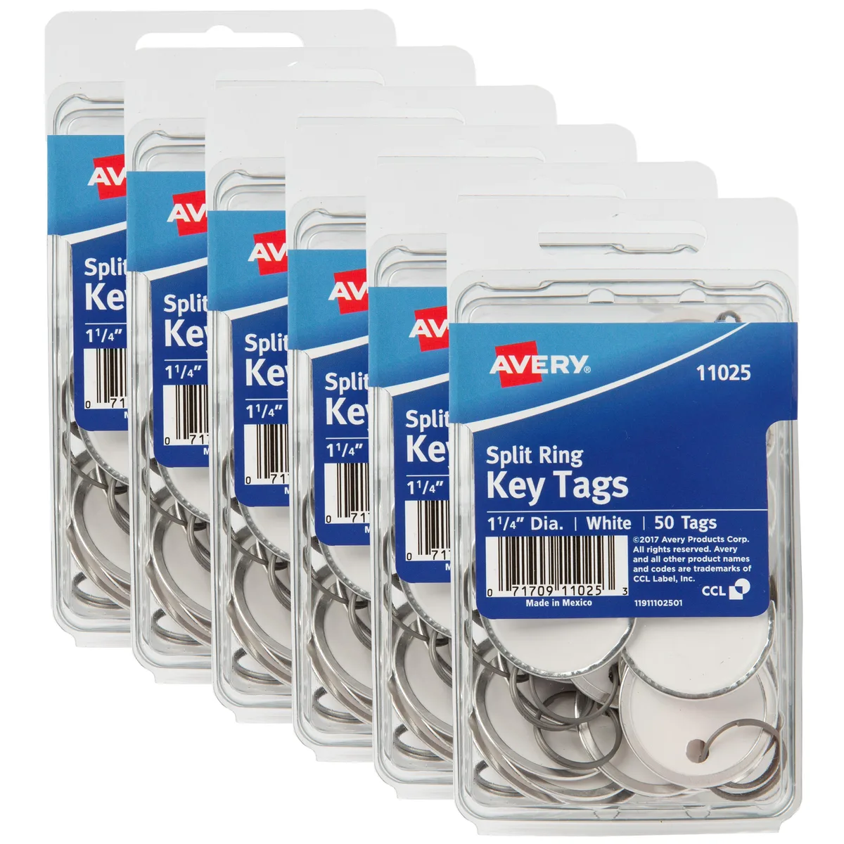 Avery Avery 13 pt Key Tags, Split Ring, White, 300 Pack (13128) — product photo