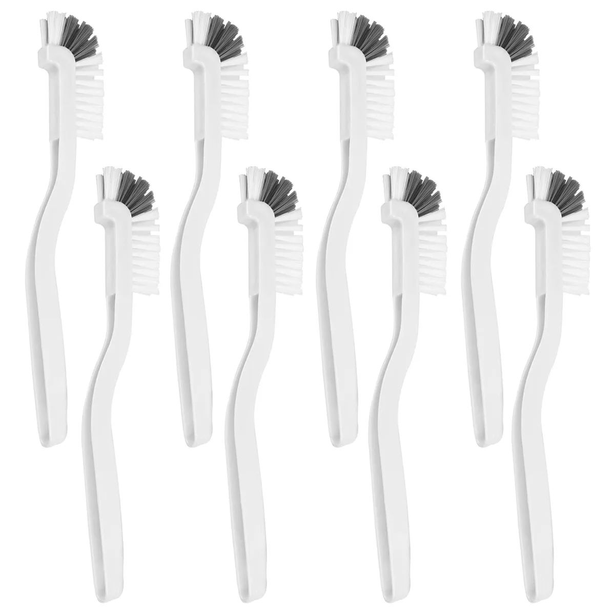 Eight-piece cleaning kit with 90 degree arc handles and stiff bristles