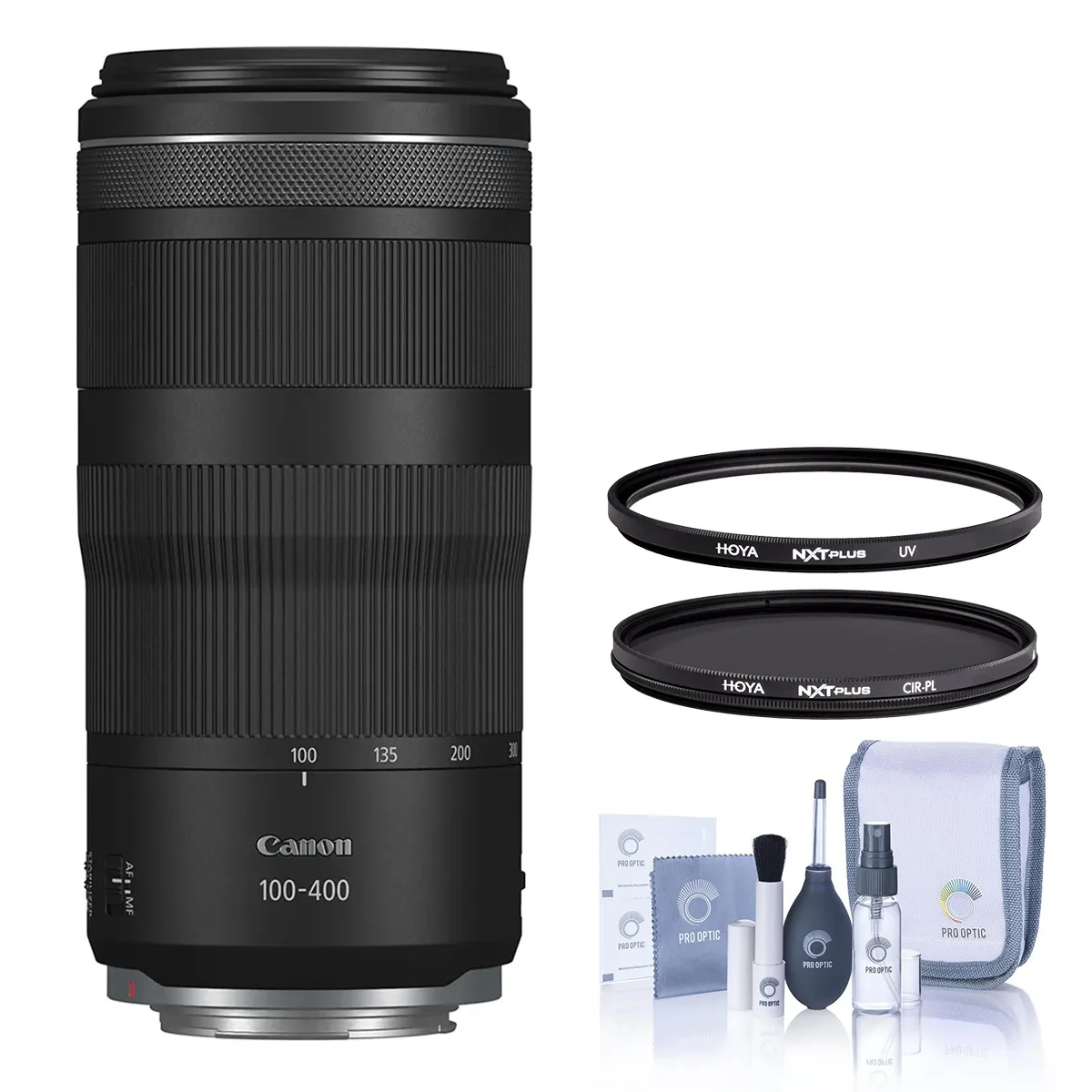 Canon Canon RF 100-400mm f/5.6-8 IS USM Lens Bundle with Hoya 67mm CPL UV Filters and Cleaning Kit — product photo