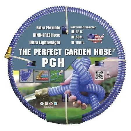 Green 100 ft water hose with brass fittings