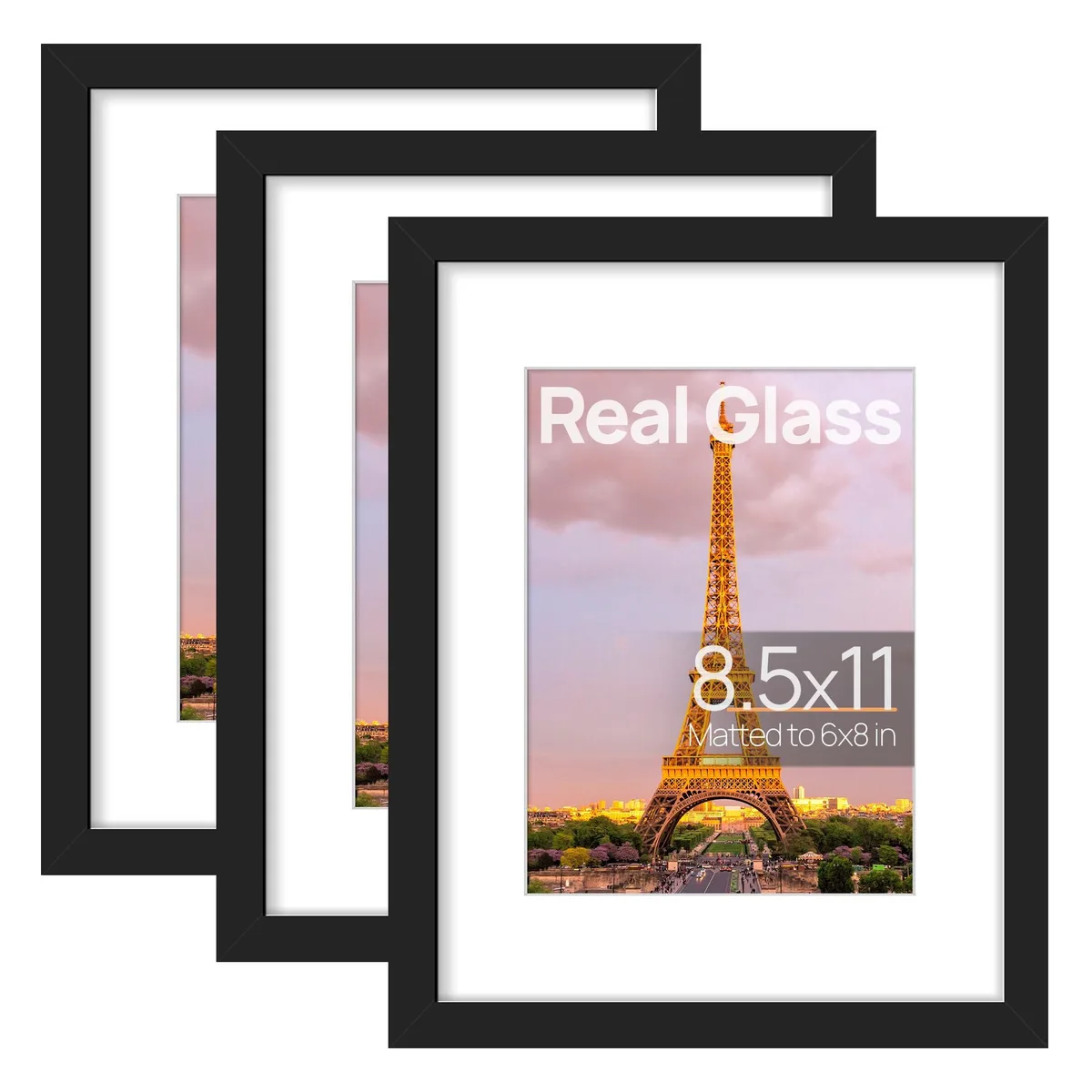  upsimples CH-UP12138 8.5x11 Black Frame Set of 3 — product photo