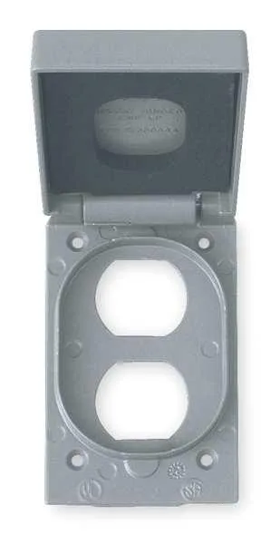 Hubbell Incorporated Hubbell Incorporated FCLA Weatherproof Cover 1 Gang Aluminum Duplex Receptacle Electrical Box — product photo